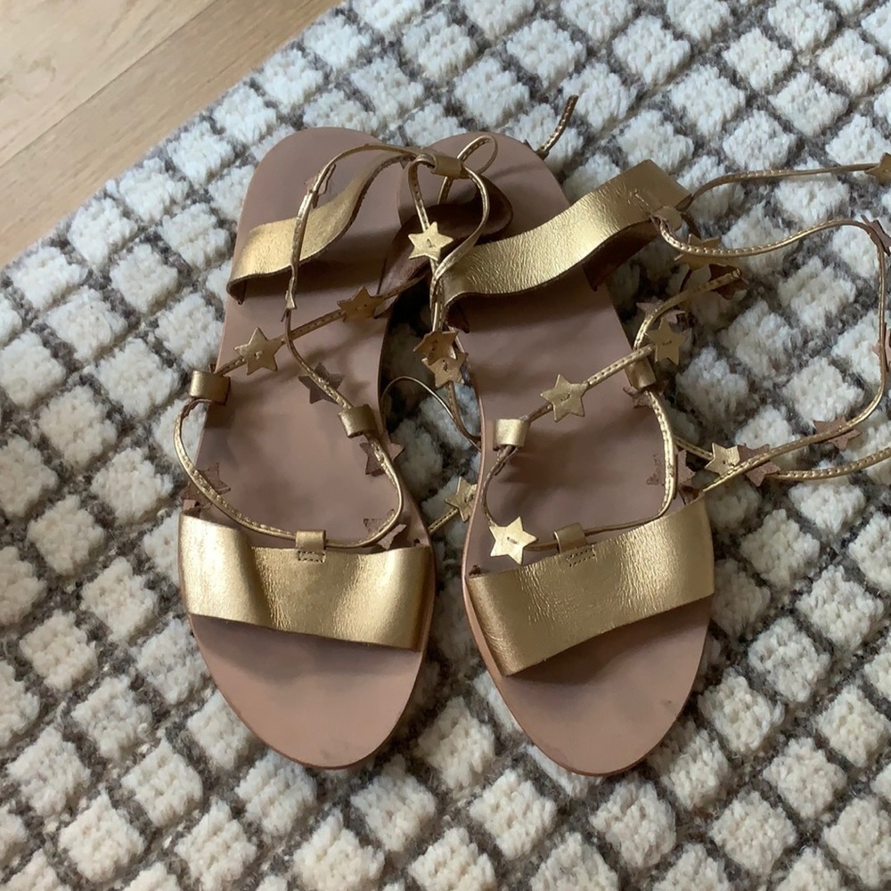 Loeffler Randall Starla Gold Ankle Wrap Sandal